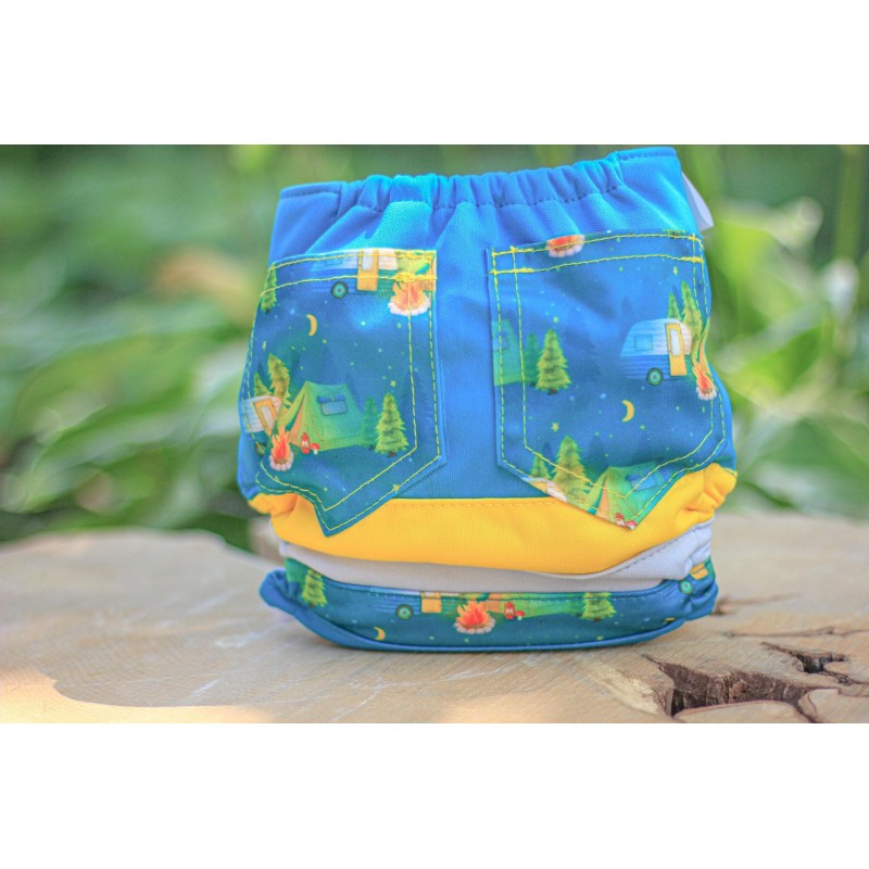 Night camping pocket diaper - scrappy style with pocket - 2.0